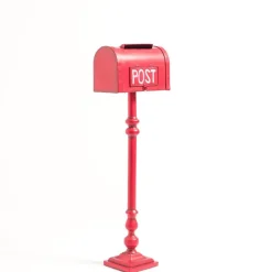 RETIF Boite Aux Lettres "Post" En Metal Rouge Sur Pied L 33 X P 18 X H 101 Cm Shop