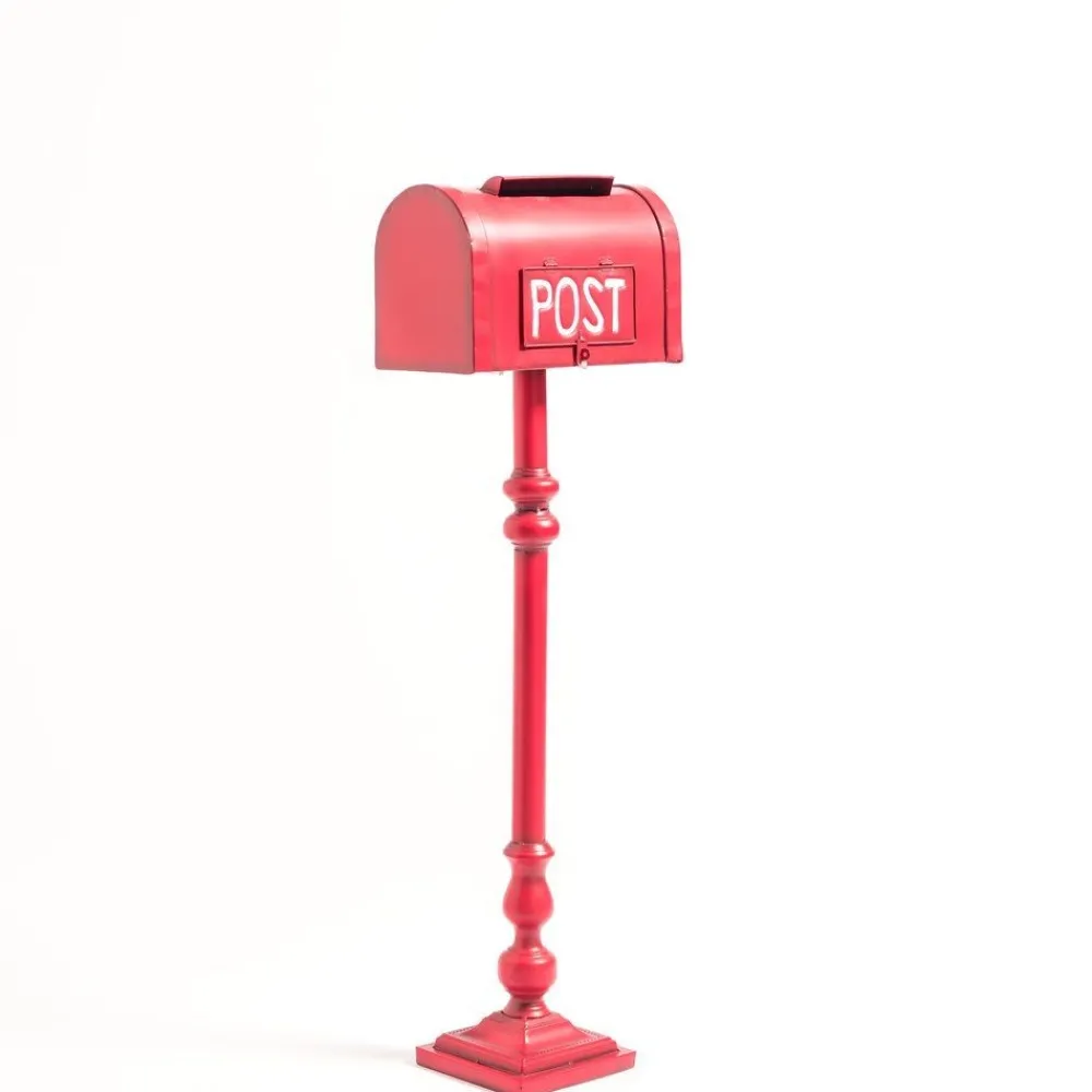 RETIF Boite Aux Lettres "Post" En Metal Rouge Sur Pied L 33 X P 18 X H 101 Cm Shop