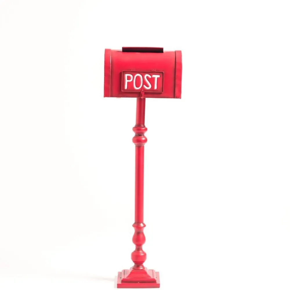 RETIF Boite Aux Lettres "Post" En Metal Rouge Sur Pied L 33 X P 18 X H 101 Cm Shop