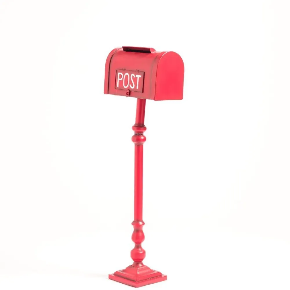 RETIF Boite Aux Lettres "Post" En Metal Rouge Sur Pied L 33 X P 18 X H 101 Cm Shop
