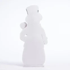 RETIF Bonhomme De Neige En Ouate Rouge Et Blanc L 54 X H 122 Cm New