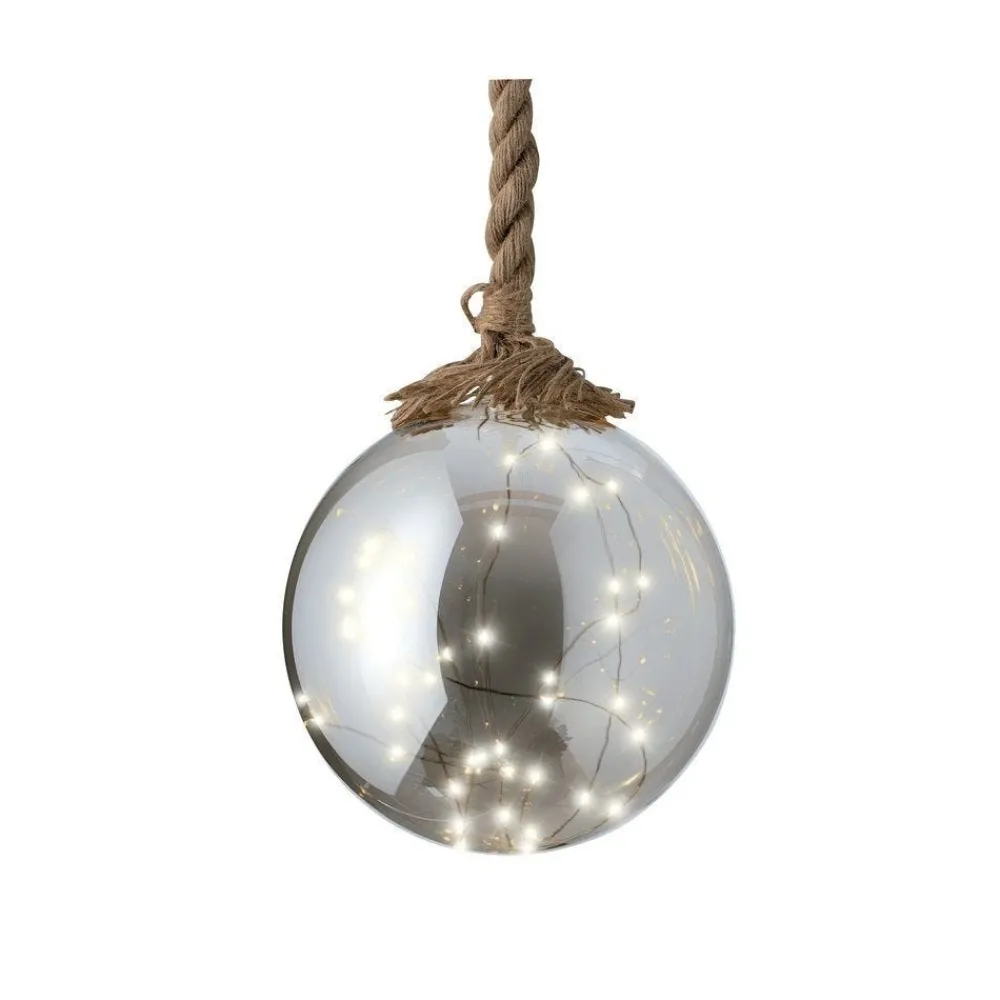 RETIF Boule Avec Corde - 40 Microled Blanc Chaud / Blanc Classique - O 20 X 80 Cm Outlet