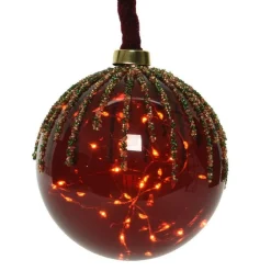 RETIF Boule En Verre Rouge 40 Leds Blanc Chaud O20Cm Clearance