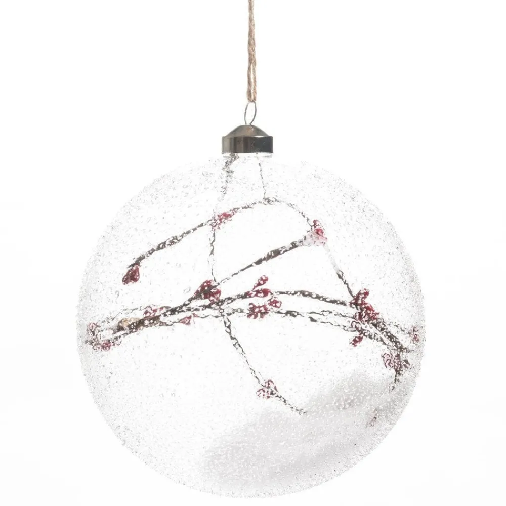 RETIF Boule En Verre Transparente Interieur Neige Et Baies O 12 Cm Online