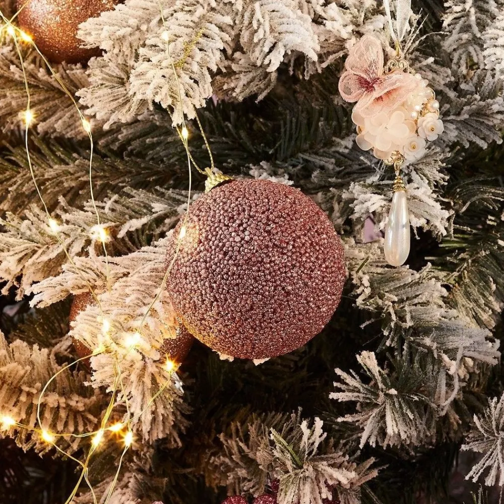 RETIF Boule Perles Et Paillettes Vieux Rose O8Cm Shop