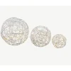 RETIF Boules En Metal Argent Micro Led Lot De 3 Clearance