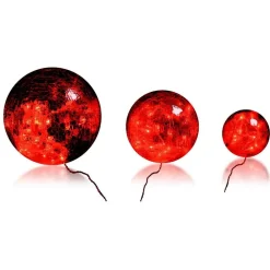RETIF Boules En Verre Rouge Led - 10-15-20 Cm Clearance