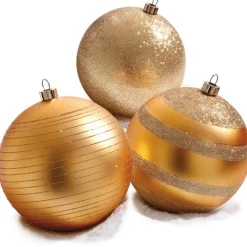 RETIF Boules Or En Plastique Finitions Assorties D.20Cm - Par 3 Discount
