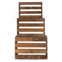 RETIF Caisses En Bois Marron L45 X P30,5 X H24 + L39 X P26,5 X H21 + L33 X P22 X H18 Store