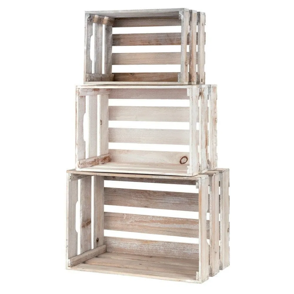 RETIF Caisses En Bois Naturel L 45 X P 30,5 X H 24 + L 39 X P 26,5 X H 21 + L 33 X P 2 Cheap