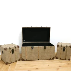 RETIF Caisses En Similicuir Couleur Sable 66X36X36 + 28X28X30 (X2)Cm Best Sale