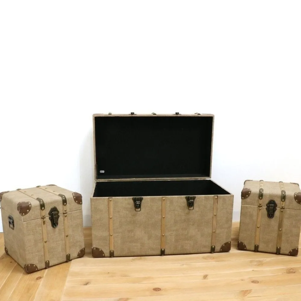 RETIF Caisses En Similicuir Couleur Sable 66X36X36 + 28X28X30 (X2)Cm Best Sale