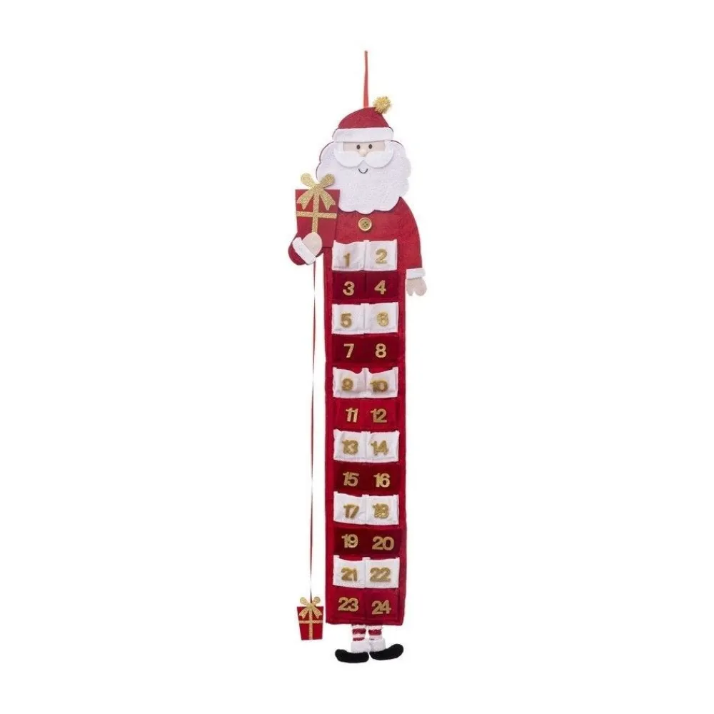 RETIF Calendrier De L'Avent A Suspendre Pere Noel Rouge Et Blanc Avec 24 Pochettes Discount