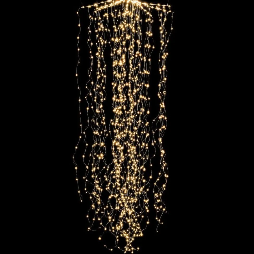 RETIF Cascade Fil Argent 1152 Leds Blanc Chaud H 220 Cm Best Sale