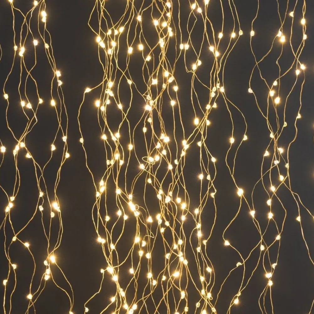 RETIF Cascade Fil Argent 1152 Leds Blanc Chaud H 220 Cm Best Sale
