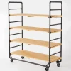 RETIF Chariot Boulanger Metal Noir Et Tablettes Bois L120 X P50 X H150Cm Discount