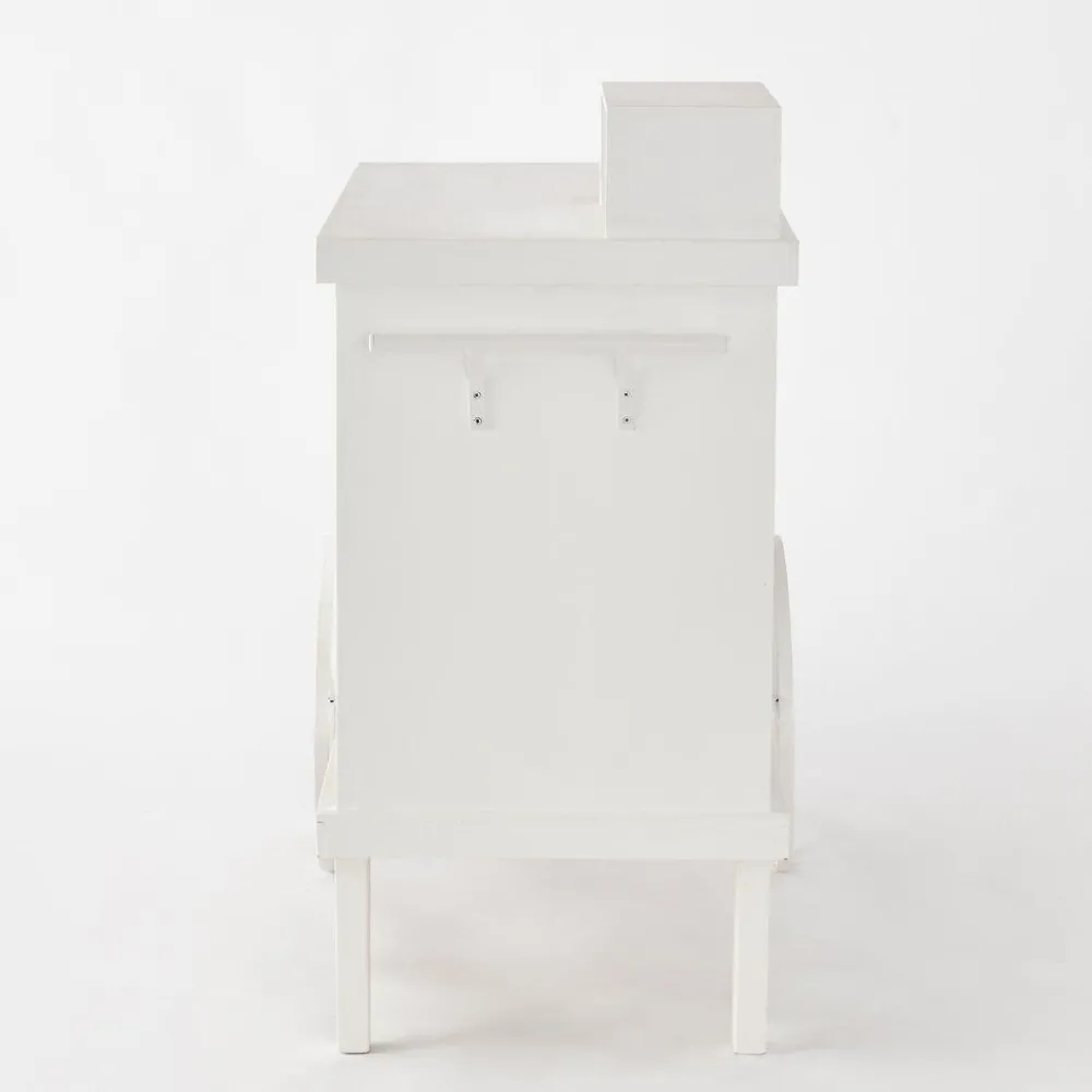 RETIF Charrette Bois Blanc 1 Porte 4 Cases Et Presentoir L120 X P55 X H90 Cm Discount