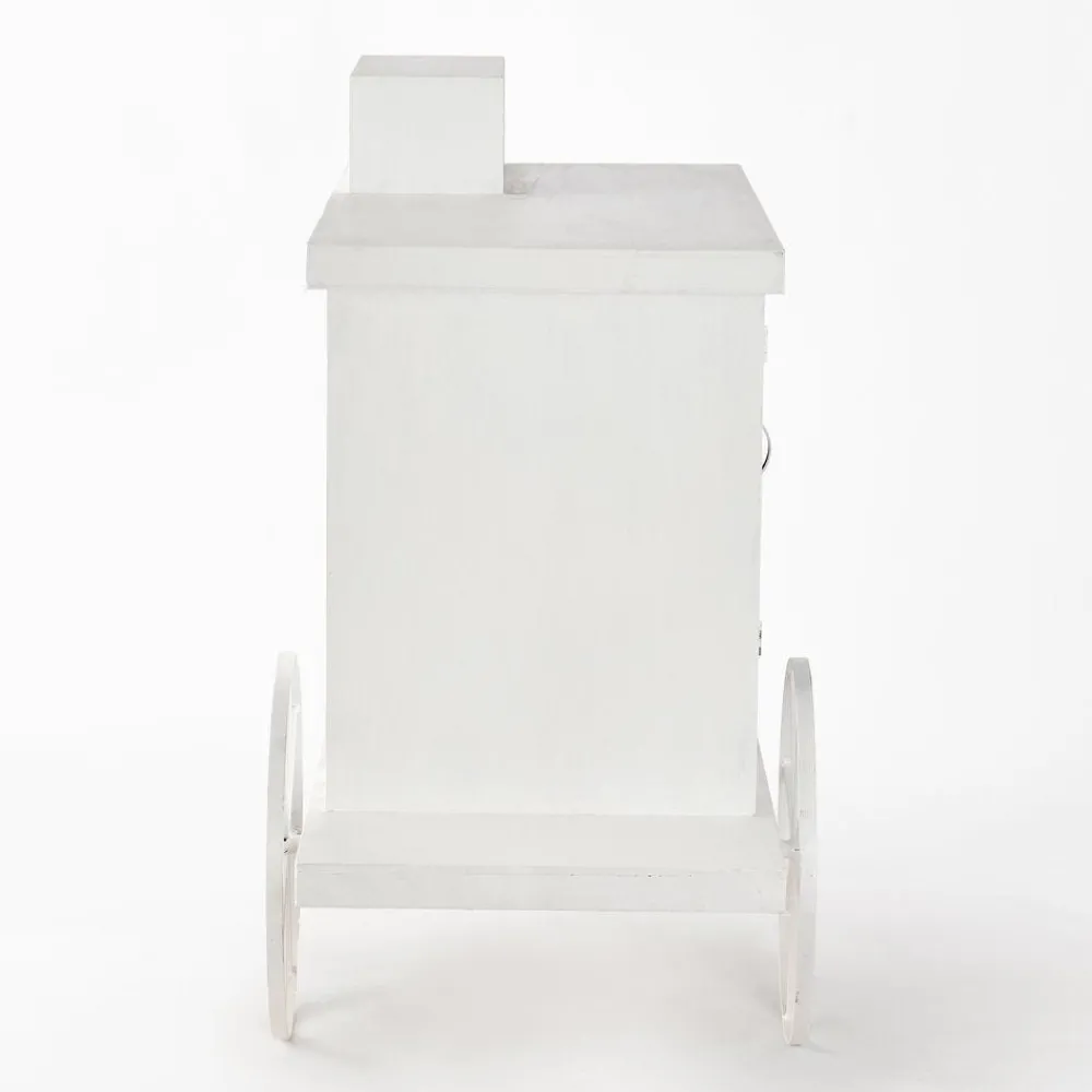 RETIF Charrette Bois Blanc 1 Porte 4 Cases Et Presentoir L120 X P55 X H90 Cm Discount