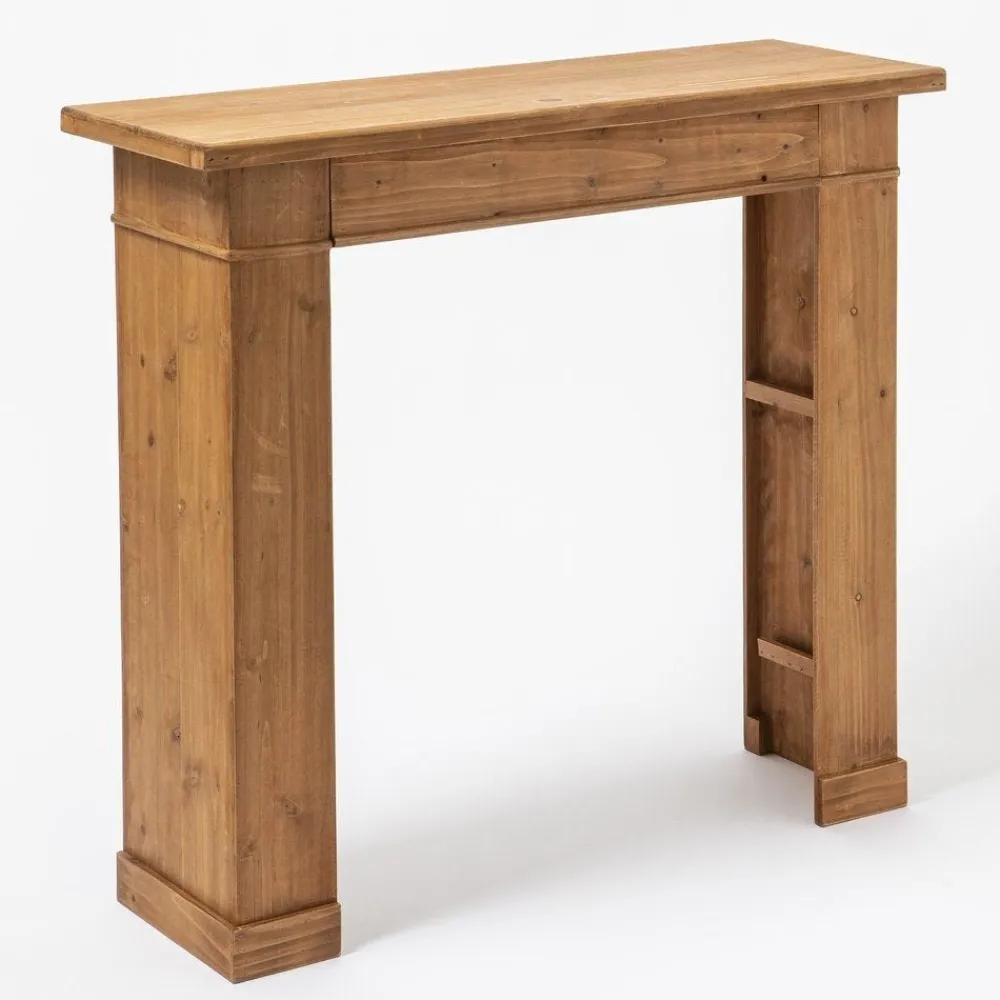 RETIF Cheminee Console En Bois Avec Etageres Amovibles L 90 X P 30 X H 80 Cm Outlet