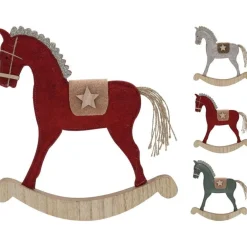 RETIF Cheval Bois Et Feutrine H30Cm 3 Coloris Possibles Rouge/Vert/Ecru Shop