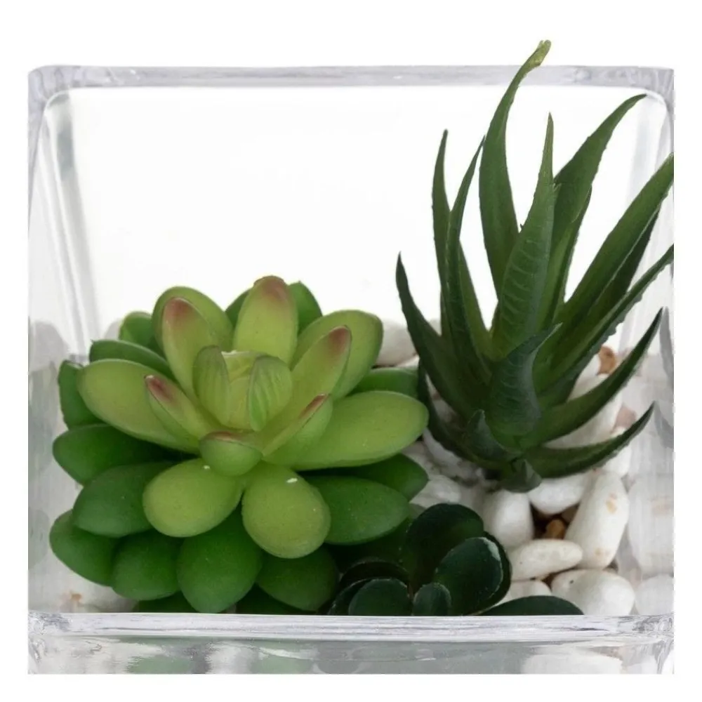 RETIF Compo Artificielle De 3 Roses Blanches Dans 3 Vases En Verre Lies Par Une Corde Cheap