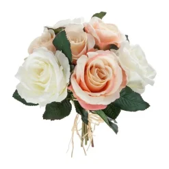 RETIF Compo Artificielle De 3 Roses Blanches Dans 3 Vases En Verre Lies Par Une Corde Hot