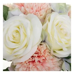 RETIF Compo Artificielle De 3 Roses Blanches Dans 3 Vases En Verre Lies Par Une Corde New