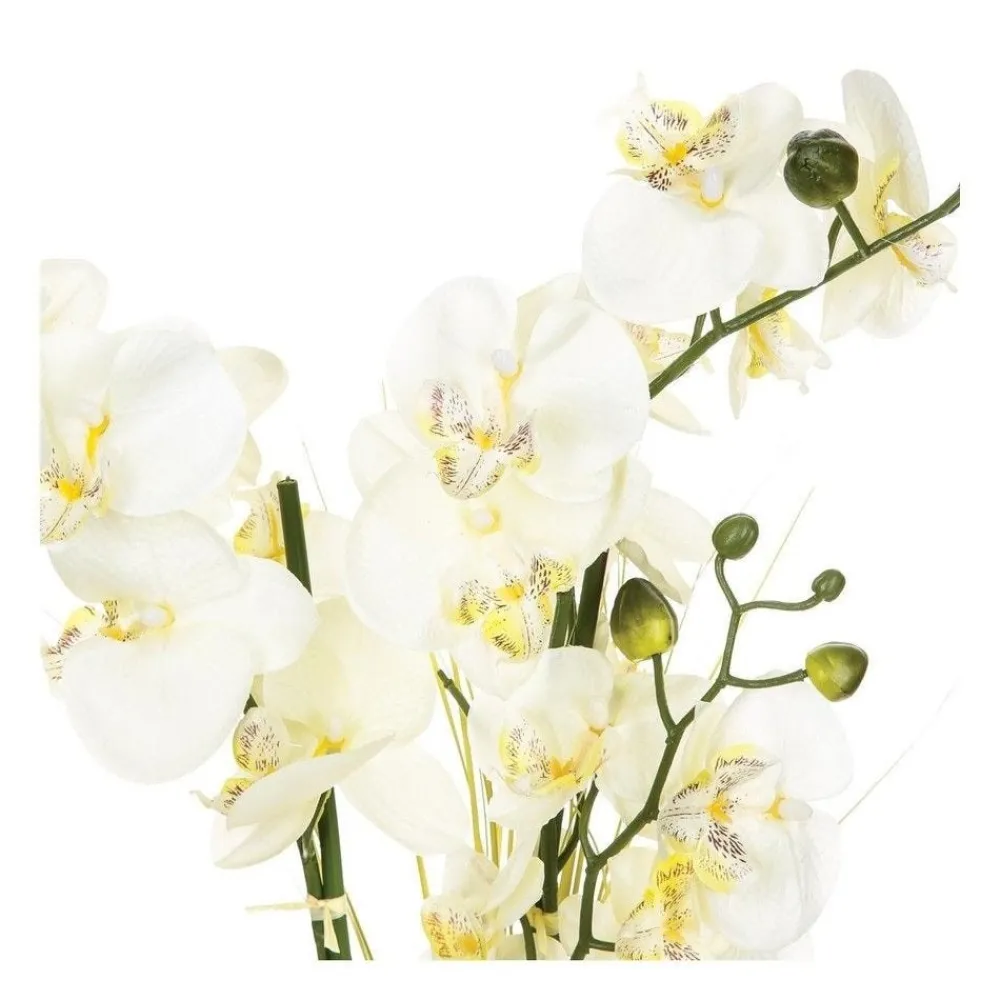 RETIF Compo Artificielle De 3 Roses Blanches Dans 3 Vases En Verre Lies Par Une Corde Fashion
