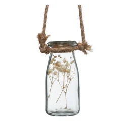 RETIF Compo Artificielle De 3 Roses Blanches Dans 3 Vases En Verre Lies Par Une Corde Cheap