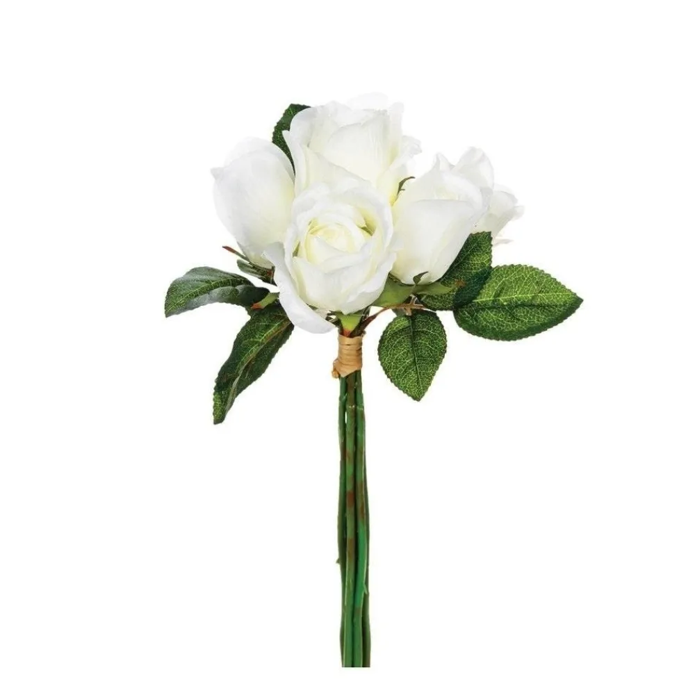 RETIF Compo Artificielle De 3 Roses Blanches Dans 3 Vases En Verre Lies Par Une Corde Online