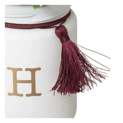 RETIF Compo Artificielle De 3 Roses Blanches Dans 3 Vases En Verre Lies Par Une Corde Hot