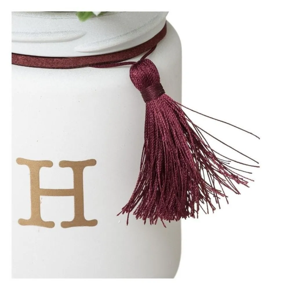RETIF Compo Artificielle De 3 Roses Blanches Dans 3 Vases En Verre Lies Par Une Corde Hot