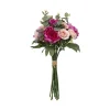 RETIF Compo Artificielle De 3 Roses Blanches Dans 3 Vases En Verre Lies Par Une Corde Fashion