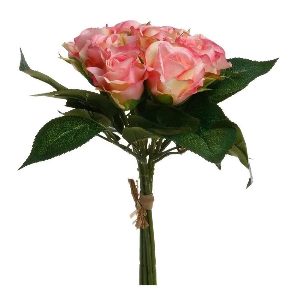 RETIF Compo Artificielle De 3 Roses Blanches Dans 3 Vases En Verre Lies Par Une Corde New