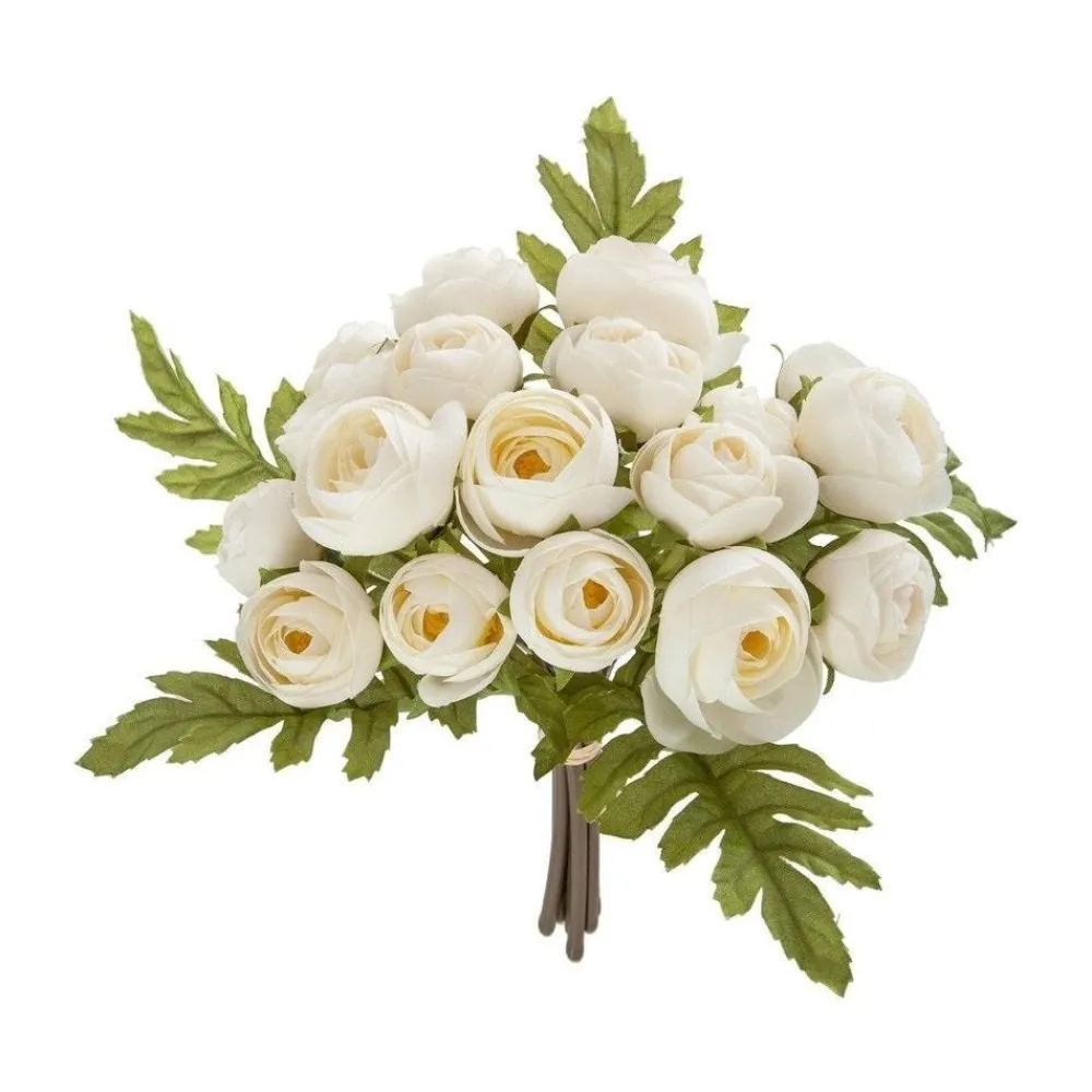 RETIF Compo Artificielle De 3 Roses Blanches Dans 3 Vases En Verre Lies Par Une Corde Flash Sale