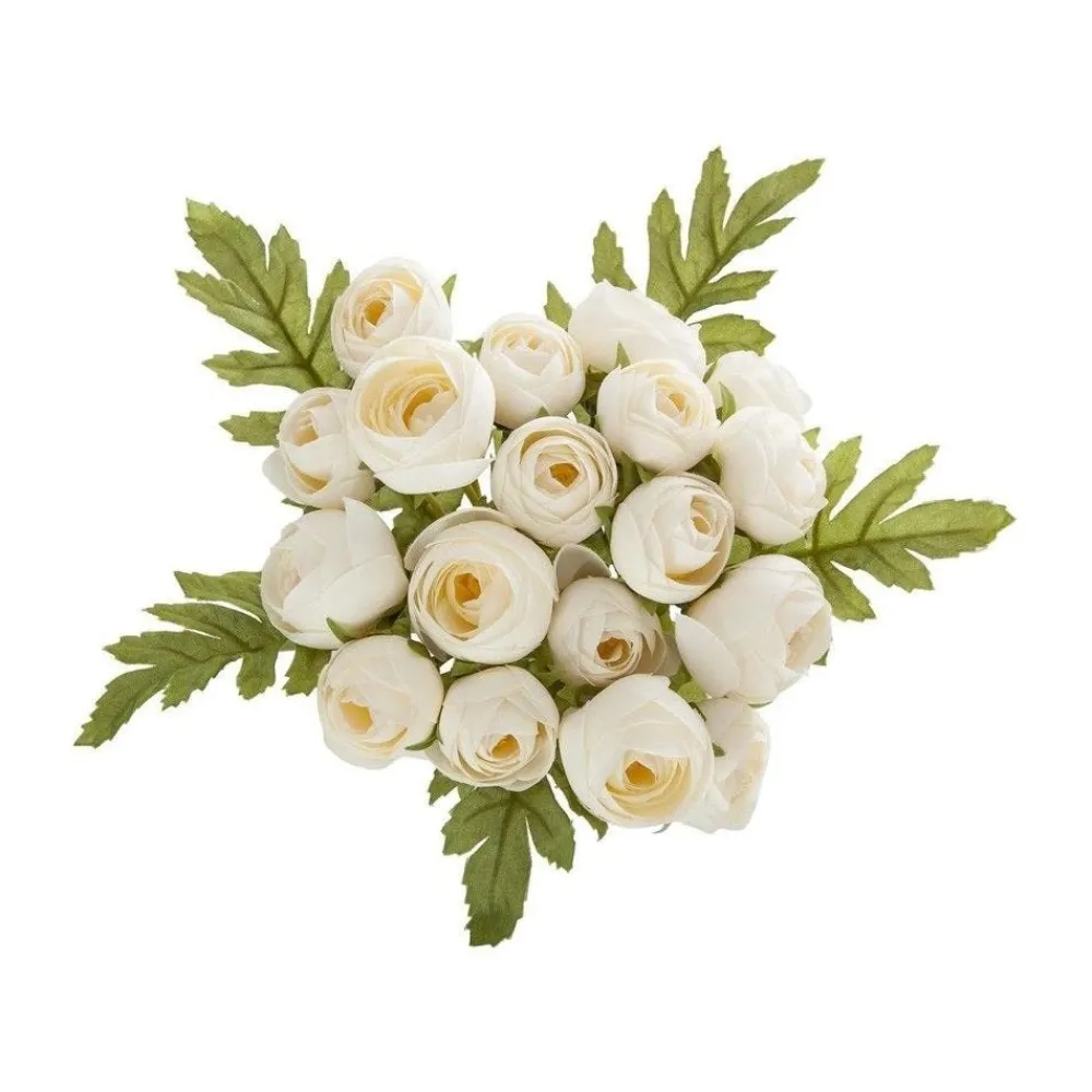 RETIF Compo Artificielle De 3 Roses Blanches Dans 3 Vases En Verre Lies Par Une Corde Flash Sale