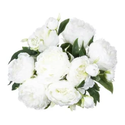 RETIF Compo Artificielle De 3 Roses Blanches Dans 3 Vases En Verre Lies Par Une Corde Fashion