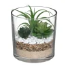 RETIF Compo Artificielle De 3 Roses Blanches Dans 3 Vases En Verre Lies Par Une Corde Clearance