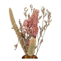 RETIF Composition De Fleurs Sechees Vase En Verre Colore H23Cm Online