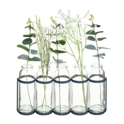 RETIF Composition De Plantes Artificielles 5 Soliflores En Verre Et Metal H36Cm Store