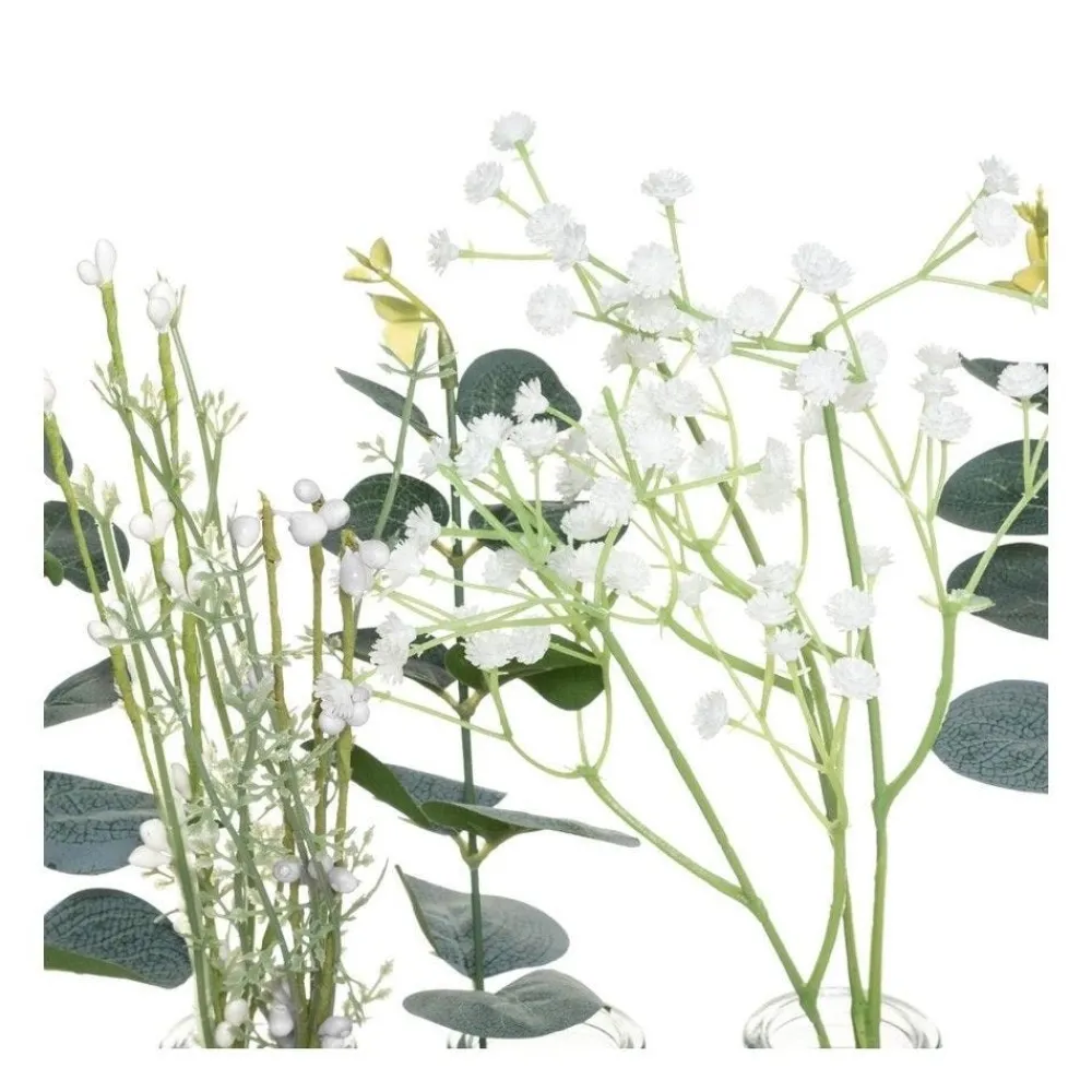 RETIF Composition De Plantes Artificielles 5 Soliflores En Verre Et Metal H36Cm Store