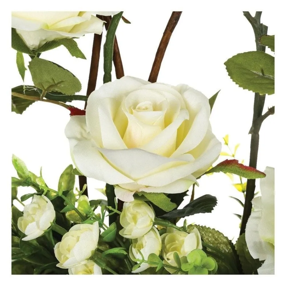 RETIF Composition Florale Artificielle Roses Dans Une Coupelle En Ceramique Best Sale