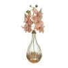 RETIF Composition Florale Artificelle Orchidee En Soie Vase En Verre H35Cm Shop