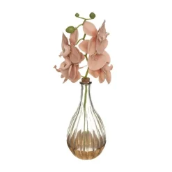 RETIF Composition Florale Artificelle Orchidee En Soie Vase En Verre H35Cm Shop