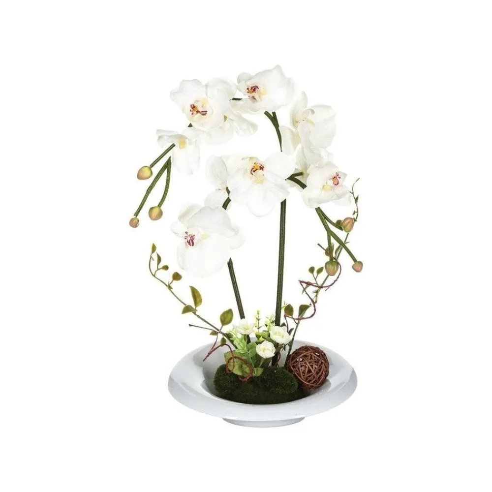 RETIF Composition Florale D'Orchidees Artificielles Vase En Ceramique H40Cm Cheap