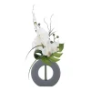 RETIF Composition Florale D'Orchidees Artificielles Vase Gris En Ceramique H45Cm Outlet