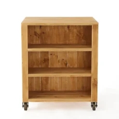 RETIF Comptoir 2 Tablettes L75Xp60Xh90Cm Authentique Sur Roulettes - Pin Massif Teinte Best