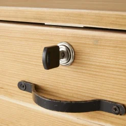 RETIF Comptoir 2 Tablettes L75Xp60Xh90Cm Authentique Sur Roulettes - Pin Massif Teinte Best