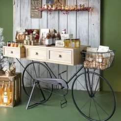RETIF Console Velo Metal Et Bois Avec Panier 149X38X83,5 Cm Fashion
