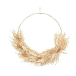 RETIF Couronne De Fleurs Sechees Beige Et Blanc O36Cm Discount